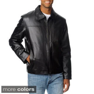 R & O Men's Zip Pocket Lamb Leather Jacket