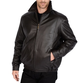 Excelled Men's Big and Tall Lamb Leather Bomber Jacket