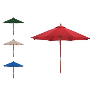 Premium Spun Poly 13-foot Wood Patio Market Umbrella