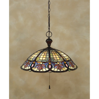 Quoizel Tiffany-style 3-light Vintage Bronze 100-watt Pendant