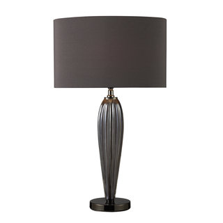 Carmichael 1-light Smoked Glass and Black Nicket Table Lamp