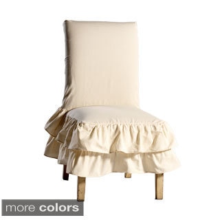 Cotton Tiered Ruffled Dining Chair Slipcover