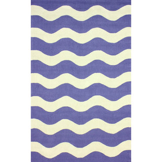nuLOOM Hand-hooked Indoor/ Outdoor Ocean Waves Blue Rug (8'6 x 11'6)
