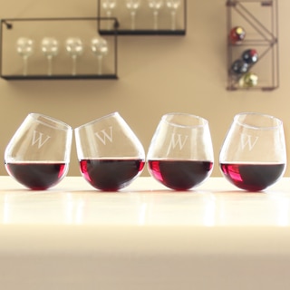 Personalized Tipsy Wine Glasses (Set of 4) (More options available)