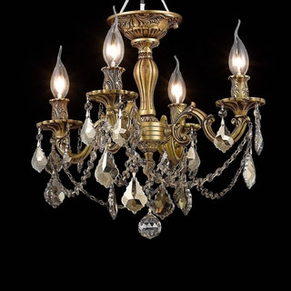 Somette Zurich 4-light Royal Cut Gold Crystal and French Gold Flush Mount