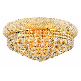 Somette Geneva 10-light Royal Cut Crystal and Gold Flush Mount