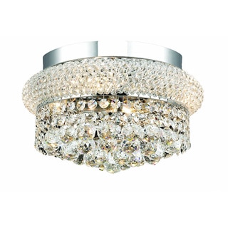 Somette Geneva 4-light Royal Cut Crystal and Chrome Flush Mount