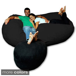 7.5-foot Soft Memory Foam Micro Suede Beanbag Chair Lounger