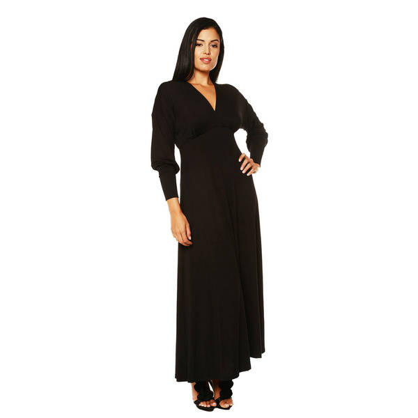 24/7 Comfort Apparel Women's Long Sleeve Empire Maxi Dress