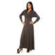 24/7 Comfort Apparel Women's Long Sleeve Empire Maxi Dress - Thumbnail 2