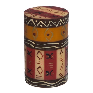 Single Boxed Hand-painted Pillar Candle with Bongazi Design