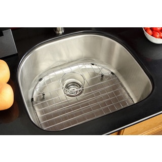 Undermount Stainless Steel 23.5-inch Single Bowl Kitchen Sink Combo