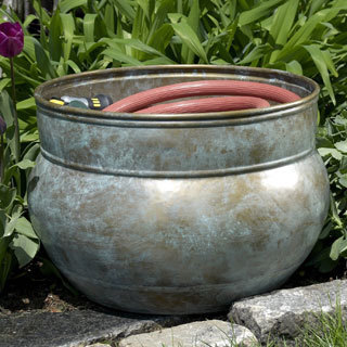 'Sonoma' Blue Verde Brass Hose Pot