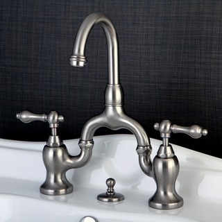 Vintage High-spout Satin Nickel Bridge Bathroom Faucet