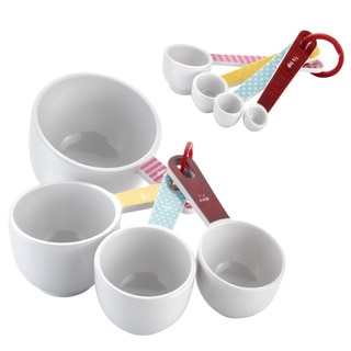 Cake Boss Countertop Accessories 8-piece Basic Pattern Melamine Measuring Cups and Spoons Set