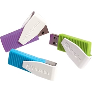 Verbatim 8GB Swivel USB Flash Drive - 3pk - Blue, Green, Violet