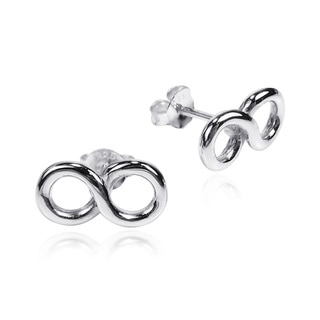 Endless Wave Infinity Symbol .925 Silver Stud Earrings (Thailand)