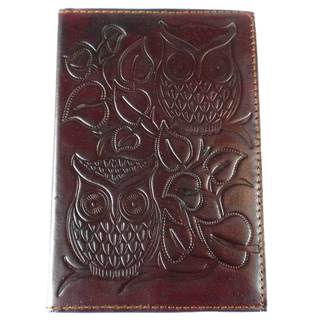Handmade Night Owl Embossed Leather Journal (India)