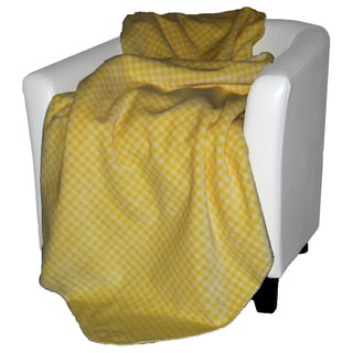 Denali Light Yellow Gingham Throw Blanket