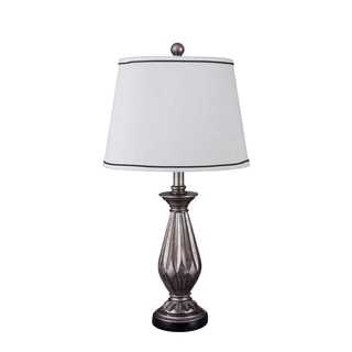 Fangio Lighting's 26-inch Resin Table Lamp with Antique Silver Finish