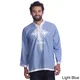 Thumbnail 5, Handmade Men's Breathable Cotton Fiber Embroidered Long Sleeve Caftan Tunic (Moroccan). Changes active main hero.