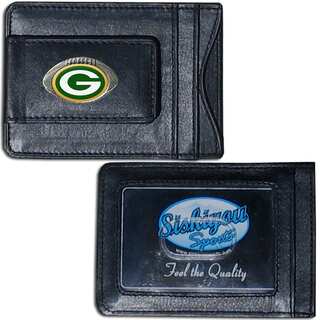 NFL Green Bay Packers Leather Money Clip and Cardholder