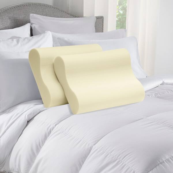 Touch of Comfort Memory Foam Contour Pillows (Set of 2) - Off-white