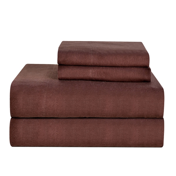 Celeste Home Ultra Soft Solid Brown Flannel Bed Sheet Set. Opens flyout.