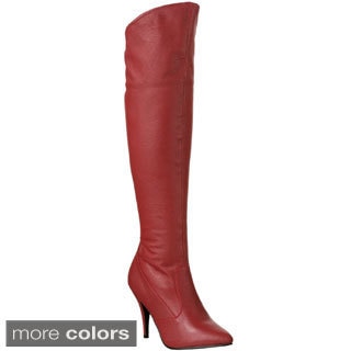 Pleaser 'Vanity-2013' Women's Pull-On Cuffed Knee High Boots