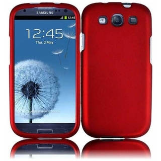 INSTEN Red Rubberized Matte Hard Plastic PC Snap-on Phone Case Cover for Samsung Galaxy S3/ S III