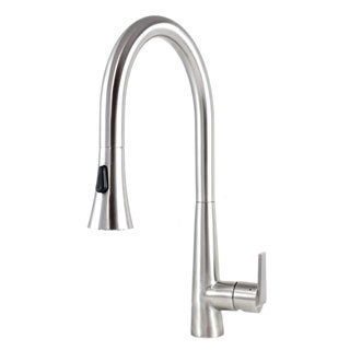 Eclipse Style Solid Stainless Steel Lead-free Single-handle Pull Out Sprayer Kitchen Mixer Faucet
