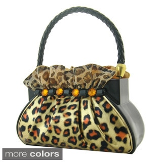 Jacki Design Metallic Leopard Handbag Brush Holder