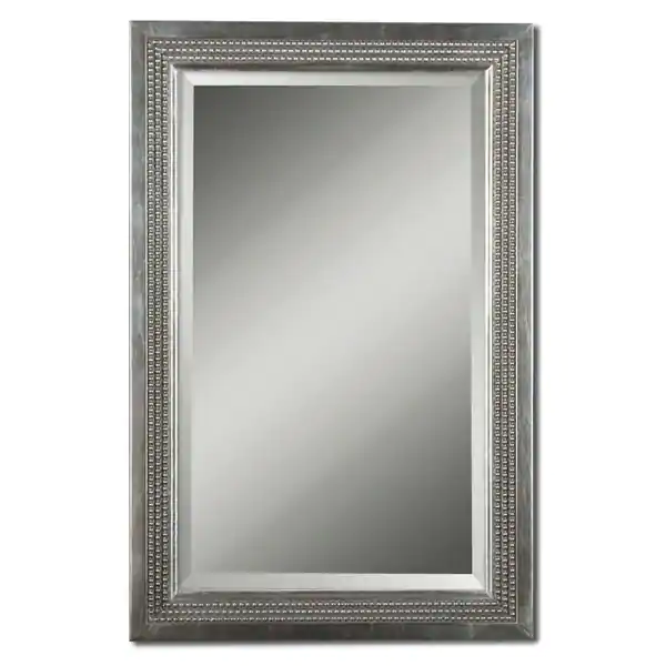 Uttermost Triple Beaded Silver Leaf Vanity Mirror - 23.125x35.125x1.5