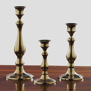 Concord Aged Brass Candle Holders (Set of 3)