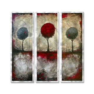 Brittney Hallowell 'The Beckoning of Red's Forest' Metal Art 3-panel Set