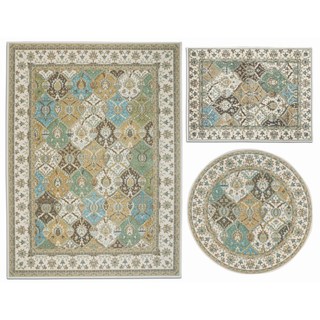 Nourison Assorted Diamonds Collection Beige and Brown 3-piece Rug Set