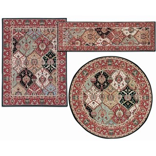 Assorted Diamonds Collection Multicolor Rug 3pc Set by Nourison (2'2 x 7'3) (3'11 x 5'3) (5'3 x 5'3 Round)