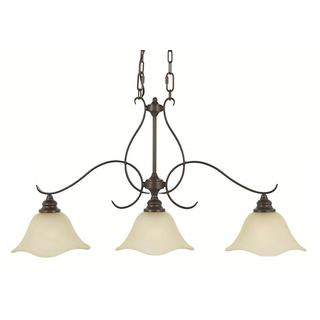 Morningside 3-light Grecian-bronze Chandelier with Glass Shades