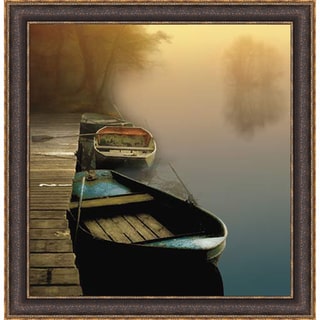 Steven Mitchell 'Misty Boats' Framed Art Print