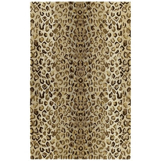 Hand-tufted Lawrence Cheetah Gold Wool Rug (7'6 x 9')
