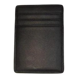 Royce Leather Nappa Prima Magnetic Money Clip Wallet 814-5 Black Leather