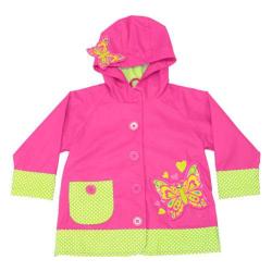 Girls' Western Chief Butterfly Star Raincoat Pink