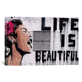 iCanvas Banksy 'Life Is Beautiful' Canvas Print Wall Art