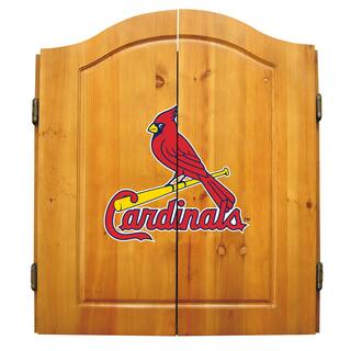 MLB St. Louis Cardinals Wooden Dartboard Cabinet Set