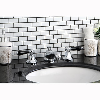 Chrome and Black Widespread Bathroom Faucet