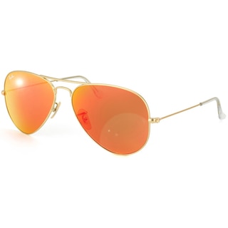 Ray-Ban Aviator RB3025 Unisex Gold Frame Orange Flash Lens Sunglasses