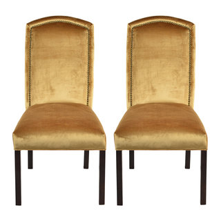 Tuscany Antique Camelback Back Nail Dining Chairs (Set of 2)