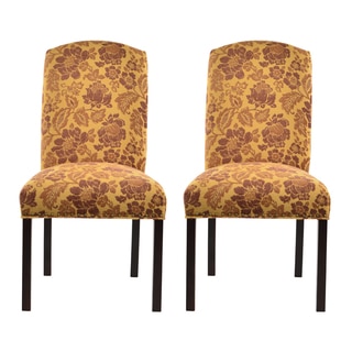 Cortland Honey Camelback Nail Trim Dining Chairs (Set of 2)