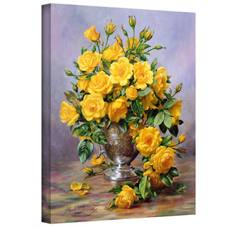 Art Wall Albert Williams 'Roses in a Silver Vase' Gallery-wrapped Canvas