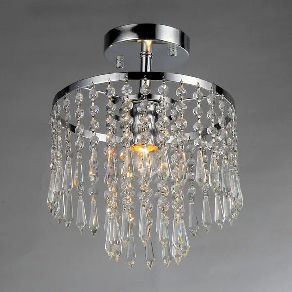 Seek Chrome and Crystal 1-light Tiered Chandelier